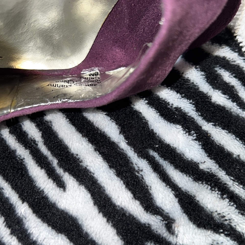 Style & Co Purple Peep Toe Leather Platform Heels Size 8 - Picture 11 of 13